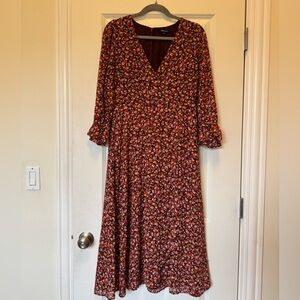 Madewell Floral V-Neck Dress